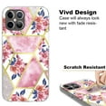 thumbnail image 5 of CoverON Apple iPhone 12 Pro Max Case (6.7"), Slim Lightweight Scratch Resistant Glossy Phone Cover bumper Grip, Marble Glitter Flower, 5 of 9
