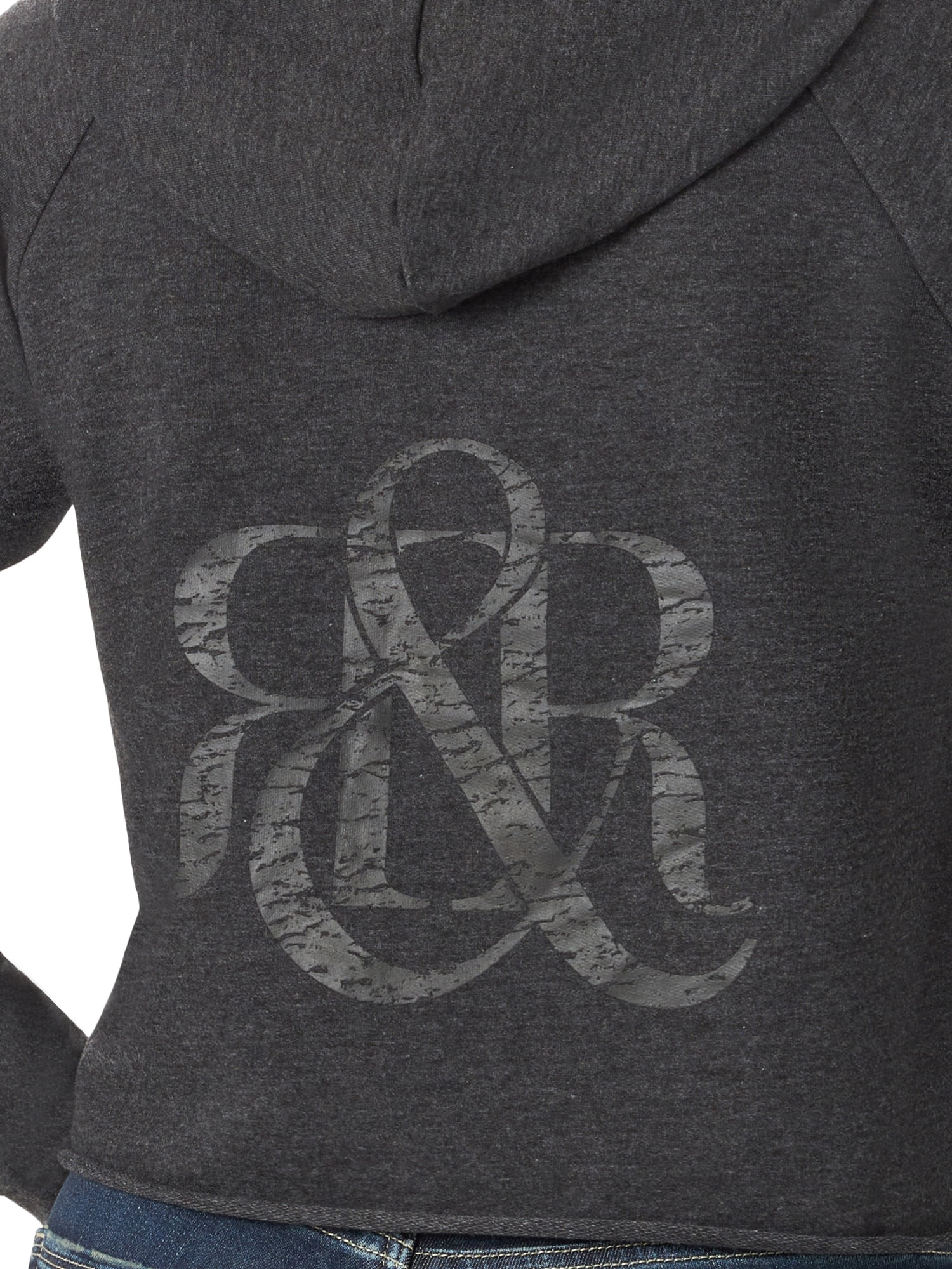 Rock & Republic Women's Cropped Logo Hoodie Sweatshirt