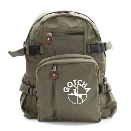 Gotcha Deer Hunter Scope Army Sport Heavyweight Canvas Backpack (Best Scope For A Deer Shotgun)