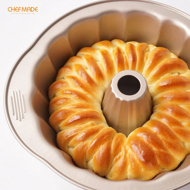 CHEFMADE Bundt Cake Pan, 9.5-Inch Non-Stick Pumpkin-Shaped Tube Pan for Oven Baking (Champagne Gold), Size: One size, Pink