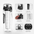 thumbnail image 4 of Botella de agua con infusor de frutas deportivas de 32 onzas, tapa abatible y empuñaduras dobles antideslizantes, botella de agua con infusor sin BPA, recetas gratis y un cepillo de limpieza de regalo, ideal para su oficina y hogar Sailing Electrónica, 4 of 6