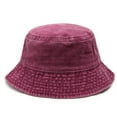 thumbnail image 2 of Washed Cotton Bucket Hats Packable Summer Outdoor Cap Travel Beach Sun Hat Plain Colors for Men Women, 2 of 7