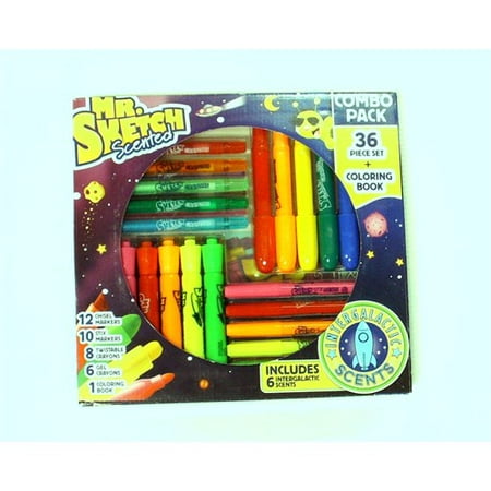 Mr. Sketch Scented Combo Pack, 36 count pack plus coloring book