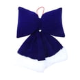 thumbnail image 2 of Dserhfy Velvet Christmas Bow Large Plush Stuffed Christmas Tree Hanging Bow with Fluffy White Fur Trim for Holiday Tree Fireplace Party Decoration, 2 of 8