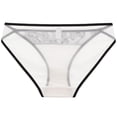 thumbnail image 6 of Women Cotton Underwear Underwear French Thin Mesh Lace Panties Womens Sheer Low Waist Bikini Underpants White L, 6 of 8