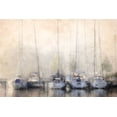 thumbnail image 2 of Curinga, Kim 14x11 White Modern Wood Framed Museum Art Print Titled - Sailboats In Fog, 2 of 4