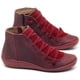 thumbnail image 4 of Xihbxyly Zapato Plano Informal de Cuero con Cordones y Cremallera Lateral para Mujer, Punta Redonda, 4 of 5