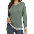thumbnail image 4 of Long Sleeve Shirts for Women Casual Pullover Tops Sweatshirts for Women(Green XL), 4 of 6