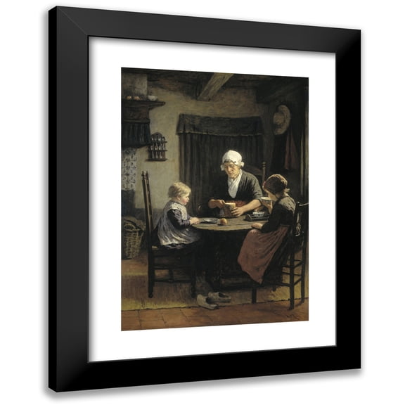 David Adolph Constant Artz 11x14 Black Modern Framed Museum Art Print Titled - At Grandmother's (1883)