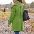 thumbnail image 5 of Riecok Womens Pea Coats Long Sleeve Button down Jackets Lapel Collar Overcoat Warm Casual Winter Outerwear L, 5 of 6