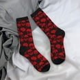 thumbnail image 5 of KLL Red Skulls Print Cool Socks Men's Women's Crew Socks Funny Crazy Novelty Stockings, 5 of 6