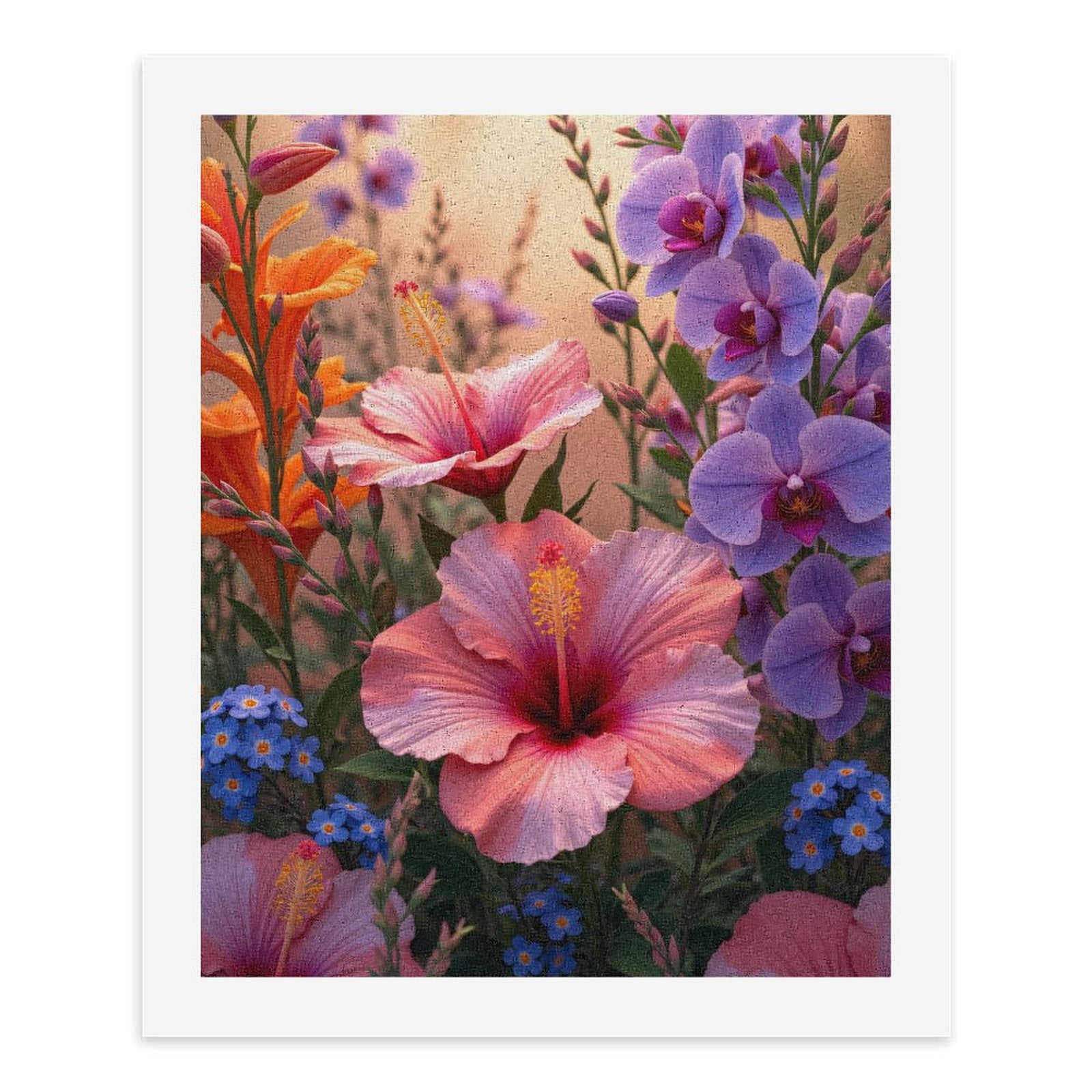 Paint by Numbers Kit for Adults, Vibrant Floral Garden Blooms Paint by Numbers, Easy Paint by Numbers Kit for Adults Beginner, DIY Adult Paint by Number Kits on Canvas, Home Decor