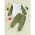 thumbnail image 4 of JYYYBF Infant Toddler Baby Boy Outfit Christmas Tree Embroidery Print Long Sleeve Sweatshirt Solid Color Long Pant Fall Winter Set, 4 of 6