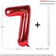 thumbnail image 2 of 40 Inch Red Large Numbers 0-9 Birthday Party Decorations Helium Foil Mylar Big Number Balloon Digital 7, 2 of 4