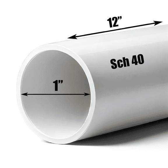 Schedule 40 PVC Pipe - Cut to Custom Length (1" x 1')