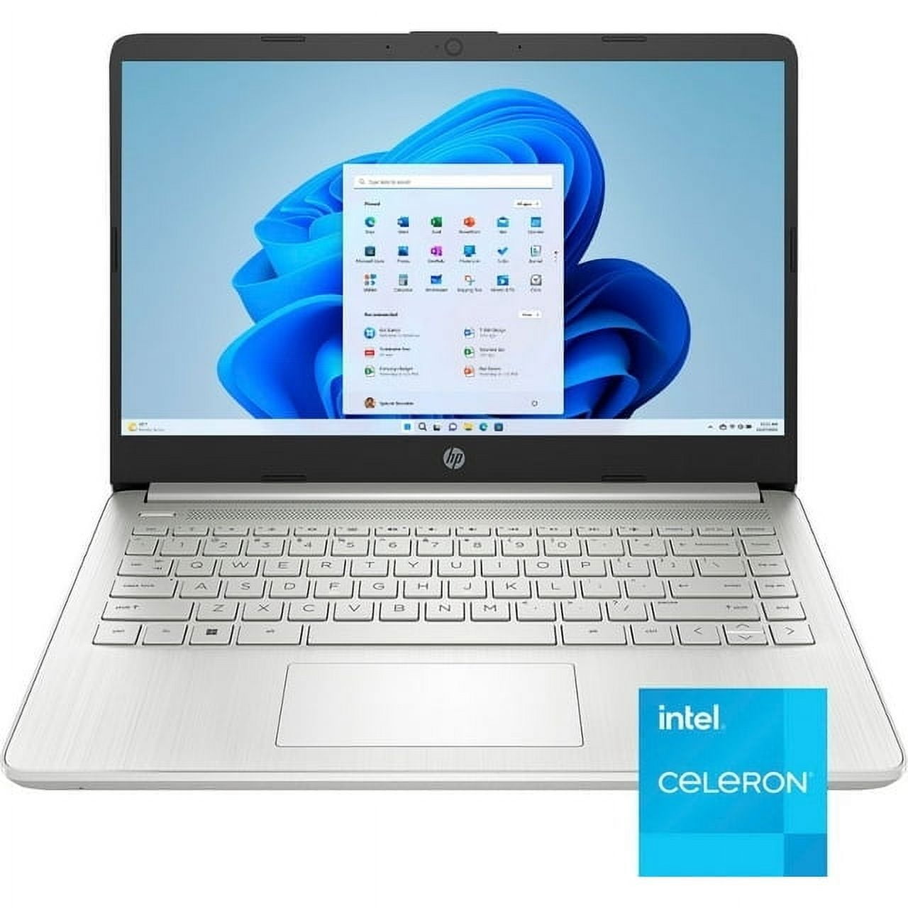 HP 14" HD (1366 x 768) Display Laptop, Intel Celeron N4120, 1.1GHz, 8GB Memory, 128GB eMMC, Windows 11 Home in S Mode, One Year Office 365 Included, Natural Silver with Mazepoly Accessories