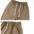 thumbnail image 5 of Ceisia Men's Solid Color Cotton Vintage Cargo Pants with Elastic Waist Loose Fit Multi-Pocket Casual Trousers Brown Gifts for Father M, 5 of 9