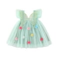 thumbnail image 2 of LYHaoo Toddler Girls Fly Sleeve Holiday Party Mesh Dress Dance Party Princess Dresses,Dresses for Girls Sizes 2-3 Years Green, 2 of 4