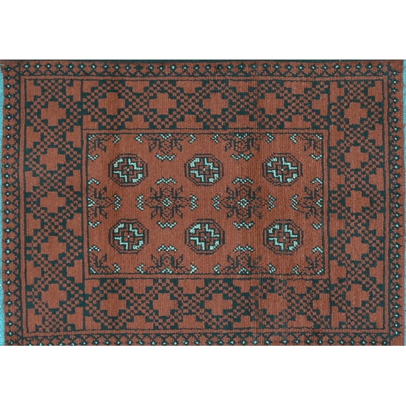 Ahgly Company Indoor Rectangle Persian Light Blue Traditional Area Rugs, 2' x 4'