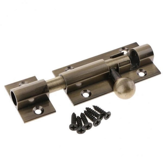 yuksok 4X Door Slide Lock Bolt Latch Barrel for Home Gate Security 4inch Bronze