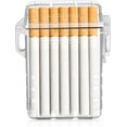 thumbnail image 1 of Transparent Cigarette Case, Flip Open Holders Waterproof Box, 20 Capacity for Regular/King Size 85mm Holder, Full Pack Cigarette Holder with Hanging Ring and Rope for Candy Case, Key Case, 1 of 8