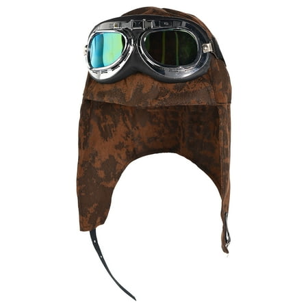 Amscan Aviator Hat and Goggles Halloween Costume Accessories for Adults One Size