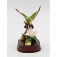 thumbnail image 3 of Ceramic Hummingbird Figurine 5.25in Magnolia Flower Wood Base Gift, 3 of 4