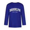 thumbnail image 3 of TIANZEN Men 3/4 Sleeve Letter City Name T Shirts Comfortable Crewneck Solid Color Fit Tee Shirt Tops Big And Tall Graphic T Shirts for Men, 3 of 4