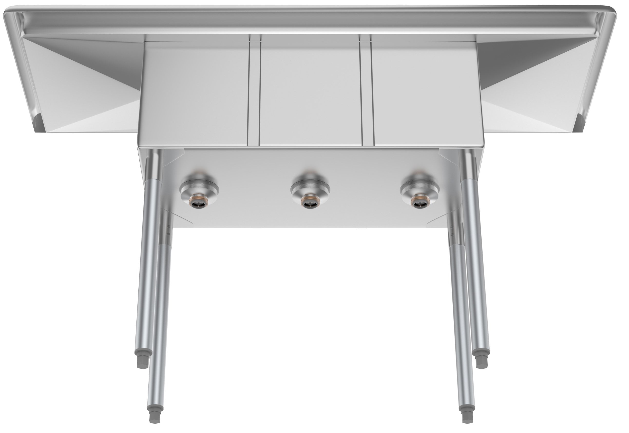 KoolMore 54 in. Three Compartment Stainless Steel Commercial Sink with Drainboards, Bowl Size 10"x 14"x 10"