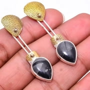 Picasso Jasper - Utah 925 Silver Plated Two Tone Earring 1.76" E_9286_188_38, Valentine's Day Gift, Birthday Gift, Beautiful Jewelry For Woman & Girls