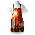 thumbnail image 3 of Tree Apron Autumnal Foggy Park Fall Nature Scenic Scenery Maple Trees Sunbeams Woods, Unisex Kitchen Bib Apron with Adjustable Neck for Cooking Baking Gardening, Orange Yellow Teal, by Ambesonne, 3 of 3