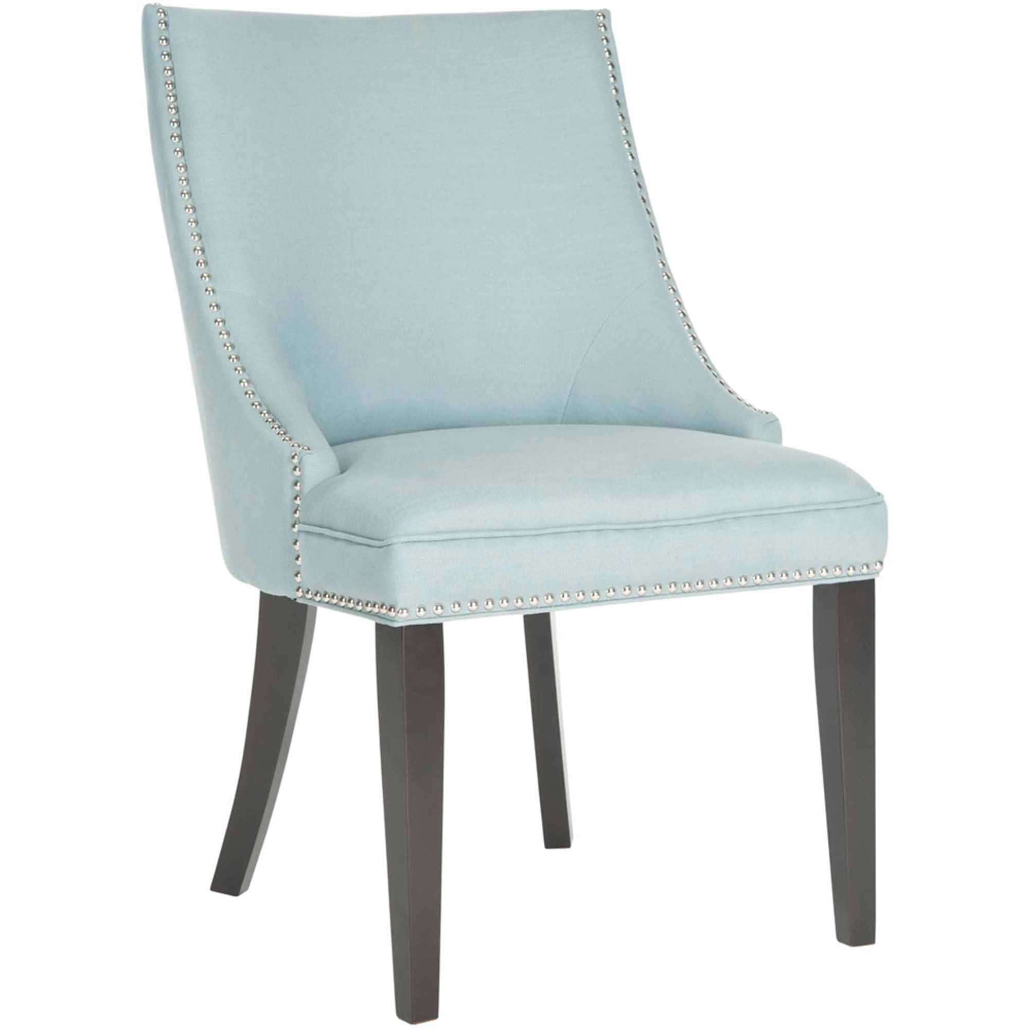 SAFAVIEH Afton 20''H Side Chair, Light Blue/Silver Nail, Set of 2,