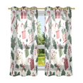thumbnail image 6 of Yayeee Window Curtains Light Filtering 63"x42" Grommet Panel Pair Home Living Room Decor, White Christmas Holly, 6 of 7