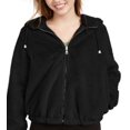 thumbnail image 2 of Maralyn & Me Junior's Reversible Cropped Hooded Faux Fur Coat Black Size XX-Large, 2 of 3