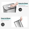 thumbnail image 4 of Kojooin Stainless Steel Rectangular Garbage Can with Soft-Close Lid & Removable Inner Basket, Heavy Duty Hands-Free Odor-Proof Step Trash Can, 4 of 8