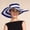 Dark Blue, variant on summer hat Women's Summer Sun Hat Wide Brim Straw Beach Hat Casual Outdoor Striped Design Mi Hat Beach Hat Ponytail Hole Women Fedora Hats for Summer Tennis Hats Men Size Hats for Men Cowboy H