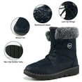 thumbnail image 3 of Ecetana Women's Lace Up Winter Boots Warm Faux Fur Lined Ladies Snow Boots Fashion Mid Carf Boots, 3 of 6