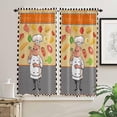 thumbnail image 2 of 63 Inch Long Tier Curtains for Kitchen, Kitchen Chef Food Black White Plaid Bathroom Window Curtains Rod Pocket Short Curtains Window Treatment Tiers for Living Room Farmhouse 2 Panels, 2 of 5