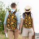 thumbnail image 4 of Disketp Tangerine print Canvas Backpack Lightweight Travel Daypack Student Rucksack Laptop Backpack-Small, 4 of 5