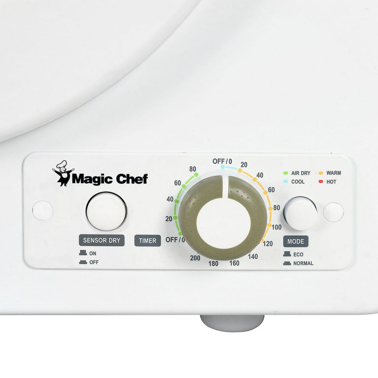 Magic Chef 3.5 Cu. ft. White Compact Electric Dryer, 23.6 in L, 27.5 in H,  21.5 in D, 49.5 lbs. 
