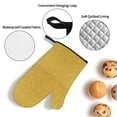 thumbnail image 3 of Balery Gold Shiny Pattern Oven Mitts and Pot Holders 4 pcs Set, Kitchen Oven Glove High Heat Resistant 500℉ Oven Mitts with Non-Slip Silicone Surface, 3 of 6