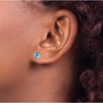 thumbnail image 3 of 14K White Gold 5mm Blue Topaz Stud Earrings (5 X 5) Made In India xbe143, 3 of 5