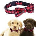thumbnail image 4 of Collar de perro navideño ajustable con diseño de copo de nieve, color rojo, con pajarita en 4 tamaños, 4 of 5