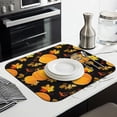 thumbnail image 3 of Fall Pumpkin Dish Drying Mat for Kitchen Autumn Maple Leaves Thanksgiving Day Microfiber Drying Mats Absorbent Reversible Dish Pad Medium Dish Draining Mat 16x18 inch, 3 of 7