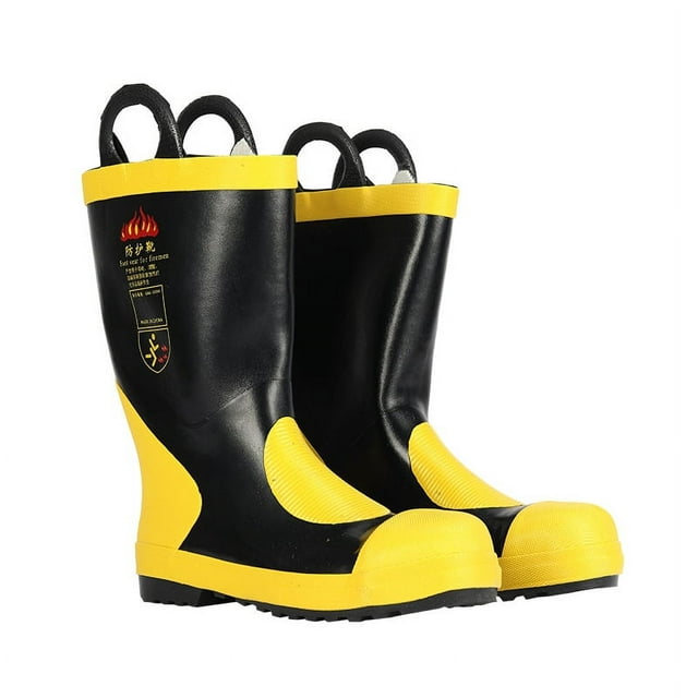Bottes de Secours Haute Résistance à la Chaleur Isolation Antidérapantes Bottes de Protection contre le Feu en Caoutchouc