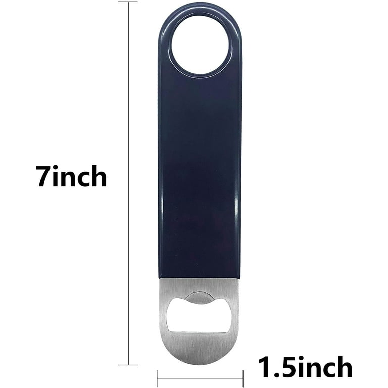 HQY 3 Pack Heavy Duty Stainless Steel Flat Bottle Opener, Solid Easy to Use  Best Bottle Openers, 7 inches Red, Green, Blue