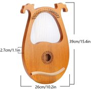 Fetcoi, Lyre Harp16 Steel String Lyre Harp With Tuning Wrench And Pick 3 Type Lap Harp In Mahogany(Type 3)