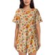 thumbnail image 1 of Balery Fall Autumn Conjunto de Pijama para Mujer con Estampado, Dos Piezas de Manga Corta y Shorts, Ropa de Dormir Suave con Cuello Redondo y Bolsillos-Large, 1 of 6