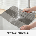 thumbnail image 3 of Furkithn Placemats Set of 4, PVC Waterproof Washable Table Mats 12 x 18 Inch, Heat Resistant Woven Placemats for Dining Room Kitchen Table, Gray, 3 of 7