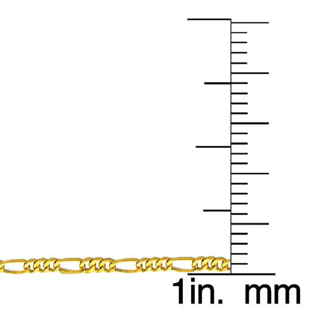 Precious Stars Genuine 14k Yellow Gold 2.1mm Hollow Figaro Chain Necklace for Men and Women - Perfect for Pendants - Available in 16" 18" 20" 22" 24"